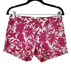 J. Crew 100% Linen Summer Beach Printed Cityfit Shorts Preppy Summer Short sz 2‎